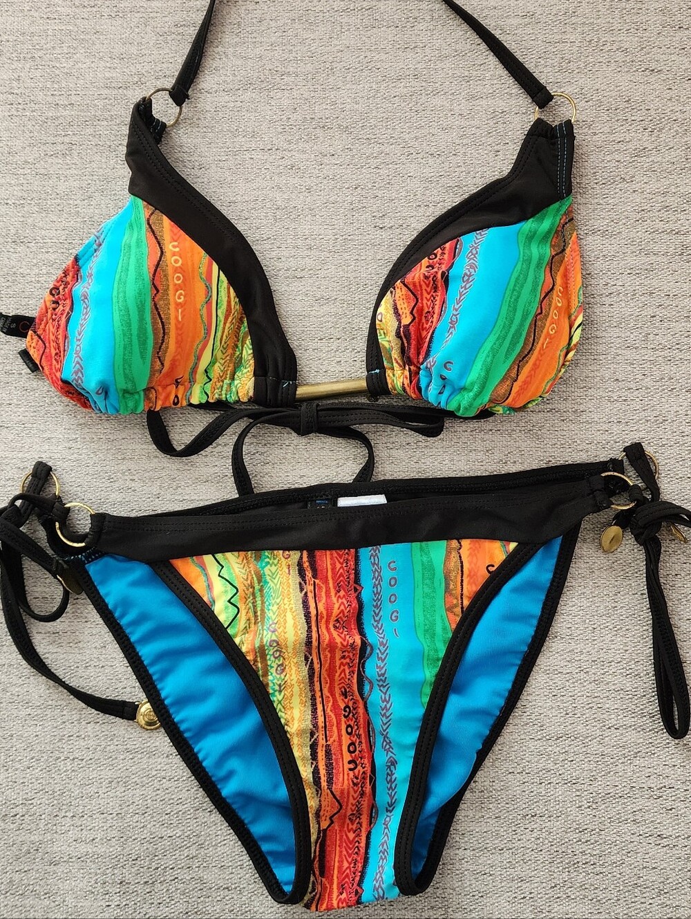 COOGI Colorblock Triangle Bikini - Bright Multicolor